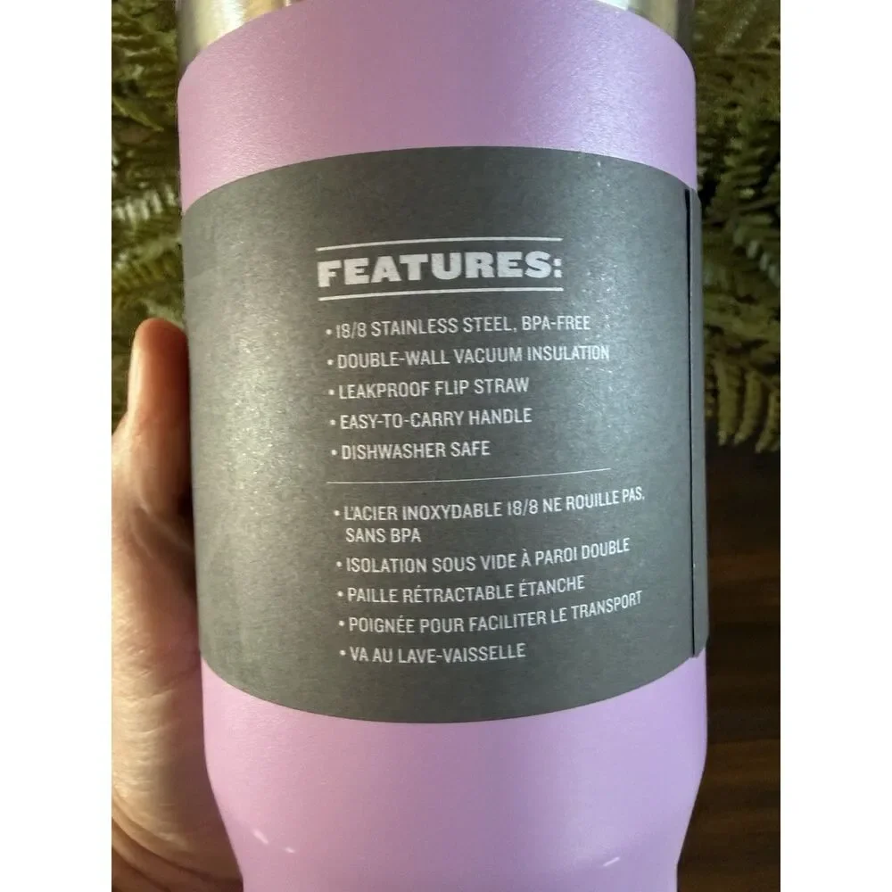 NEW Stanley 30 oz IceFlow Flip Straw Tumbler Cup Lilac Purple Handle Bottle - Picture 9 of 9